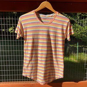 Madewell Whisper Cotton Crewneck Tee in Rainbow Stripe